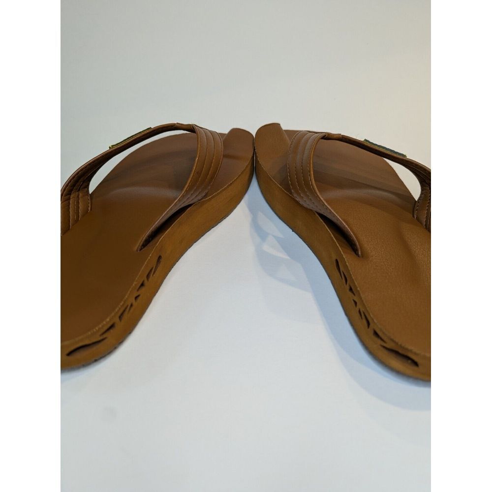The Healing Sole Original Tan Leather Orthotic Thong‎ Flip Flops  W9.5 M8 Unisex - Picture 5 of 8
